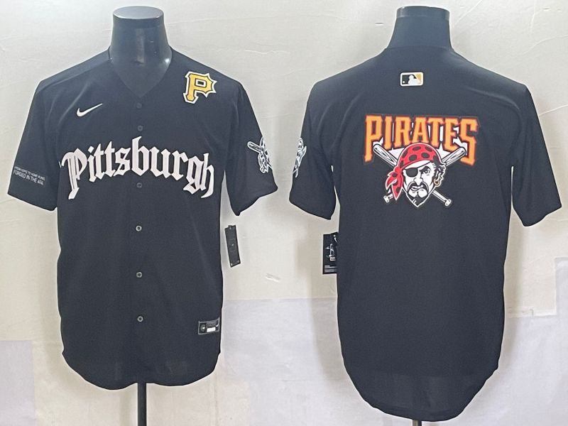 Men 2025 Pittsburgh Pirates Blank Black Five generations Joint Name Nike MLB Jersey style 6